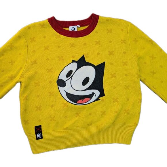 Universal Studios Felix The Cat Sweater Women's Size M Yellow - Picture 5 of 13